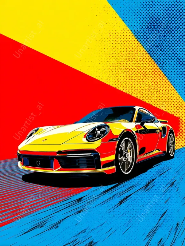 Retro Pop Art Sports Cars