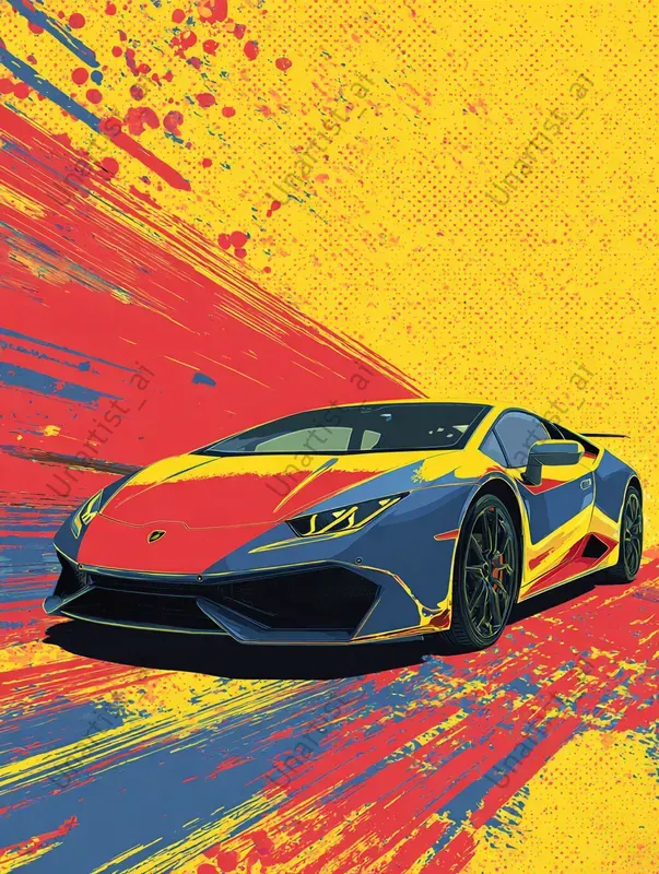 Retro Pop Art Sports Cars