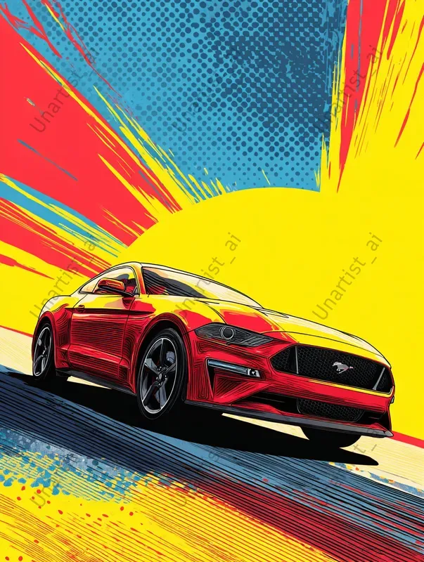 Retro Pop Art Sports Cars