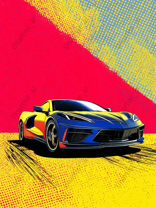 Retro Pop Art Sports Cars