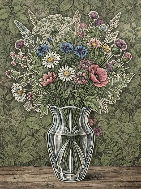 Botanical Ink Hatching Posters