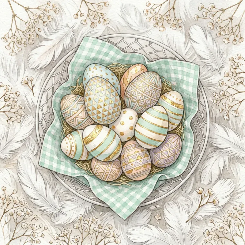 Pastel Watercolor Easter Baskets