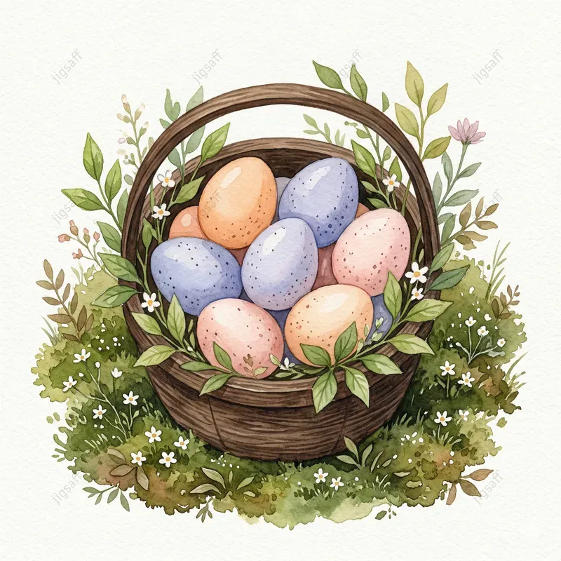 Pastel Watercolor Easter Baskets