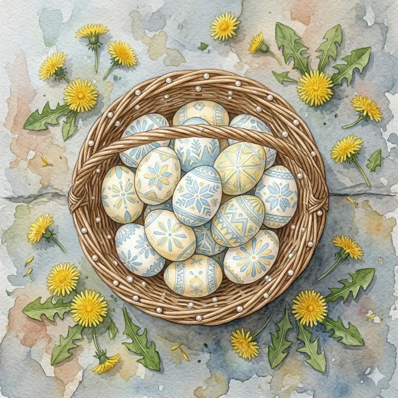 Pastel Watercolor Easter Baskets