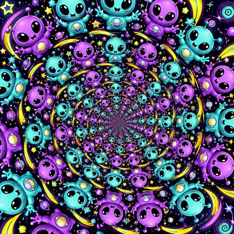 Viral Hypnotic Spiral Character Art