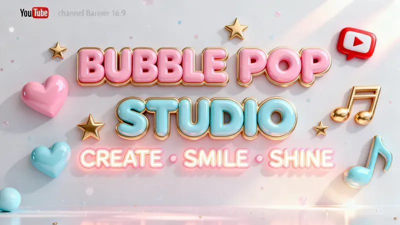 3D Cute YouTube Banners
