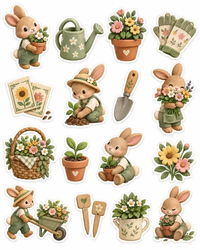 3D Clay Hobby Sticker Sheets