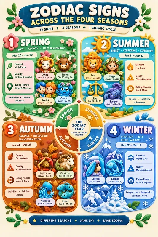 3D Zodiac Infographic Charts