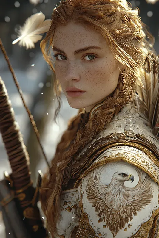 Ivory Falcon Huntress Fantasy Portraits