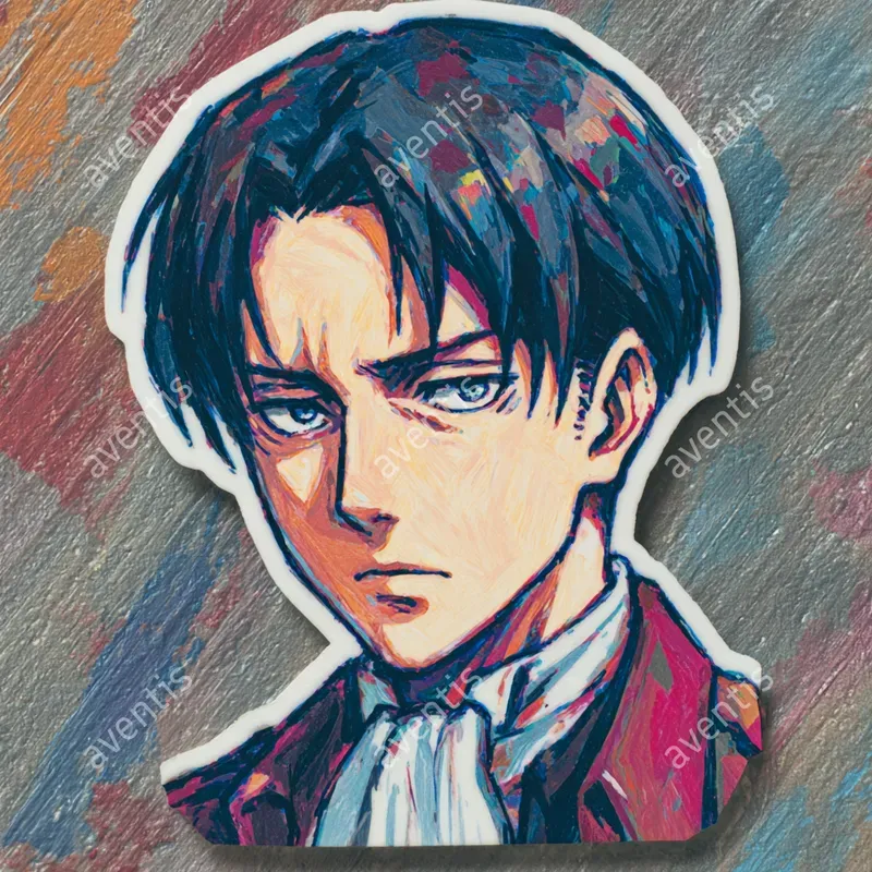 Aot Characters In Pop Art Sticker Style
