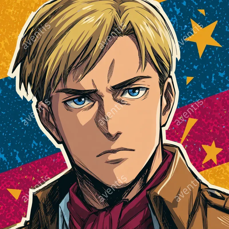 Aot Characters In Pop Art Sticker Style