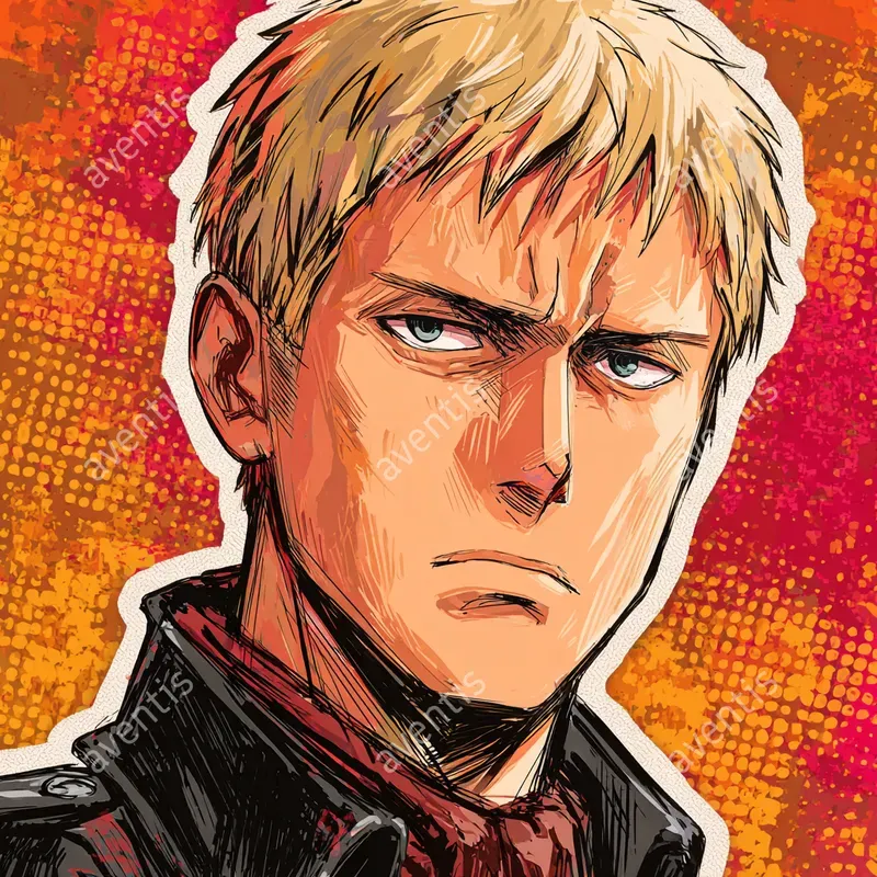 Aot Characters In Pop Art Sticker Style