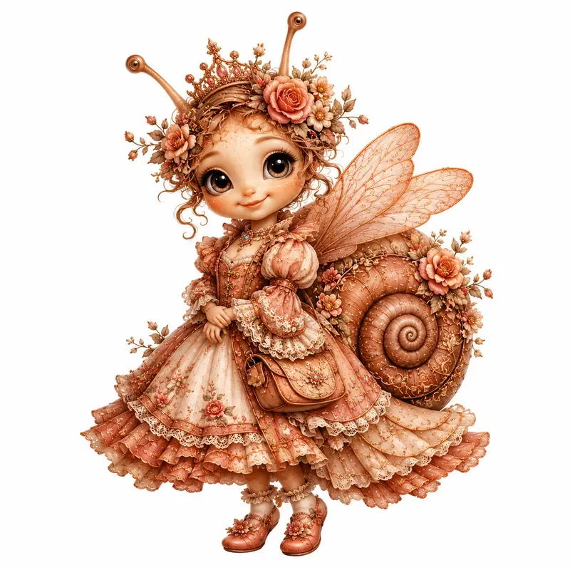 Whimsical Floral Fairy Character Clipart