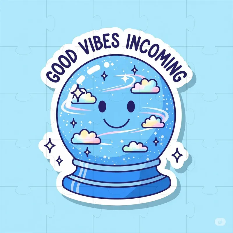 Positive Cartoon Stickers With Text