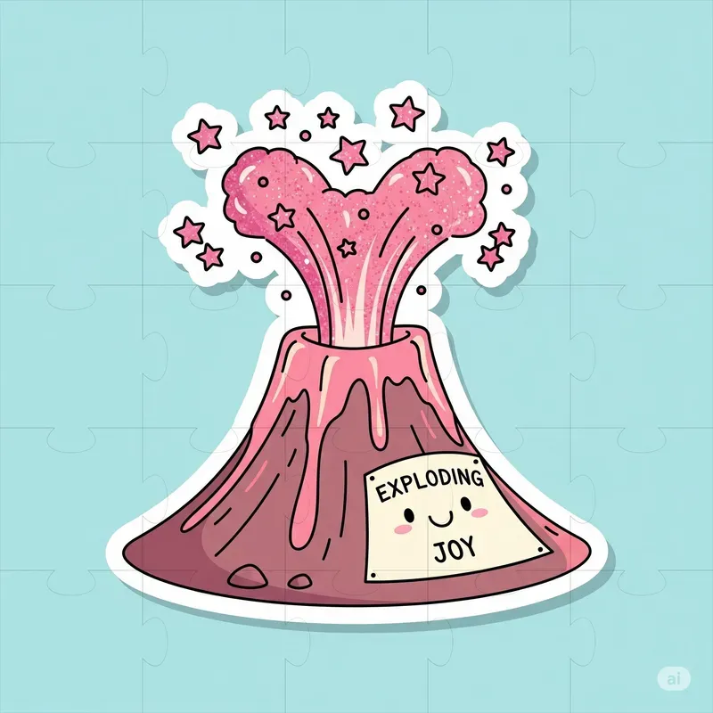 Positive Cartoon Stickers With Text