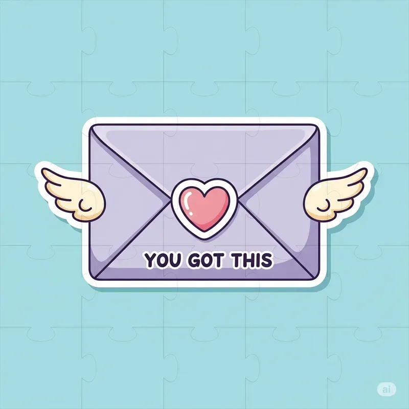 Positive Cartoon Stickers With Text