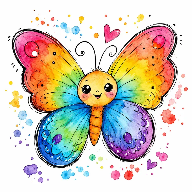 Whimsical Smiling Doodles Art