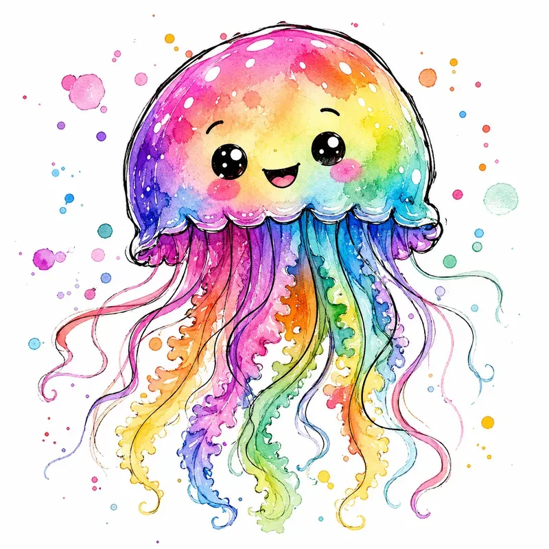 Whimsical Smiling Doodles Art