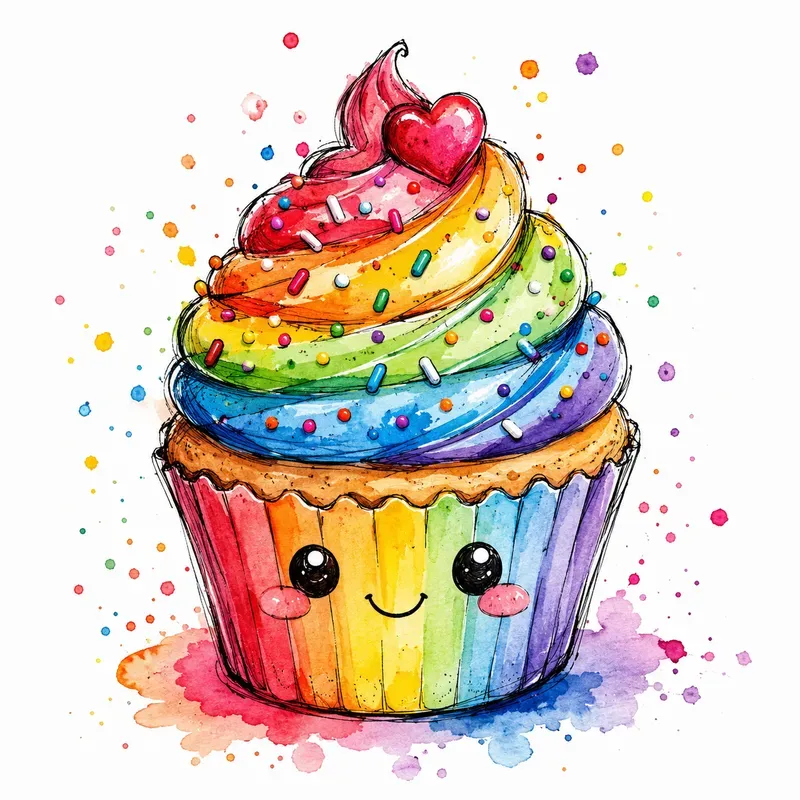 Whimsical Smiling Doodles Art