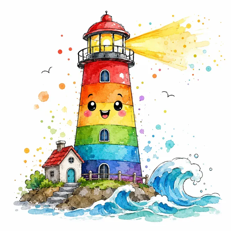 Whimsical Smiling Doodles Art