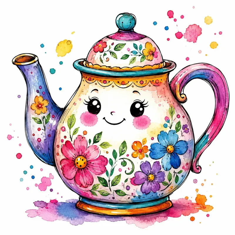 Whimsical Smiling Doodles Art
