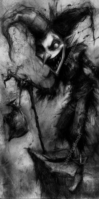 Macabre Dark Whimsy Charcoal Sketches