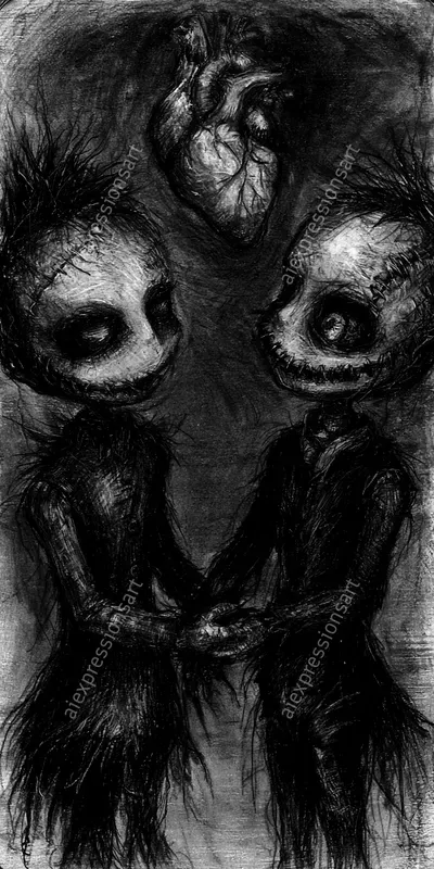Macabre Dark Whimsy Charcoal Sketches