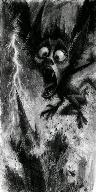 Macabre Dark Whimsy Charcoal Sketches
