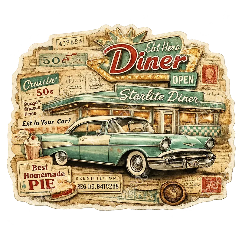 Vintage Classic Car Stickers