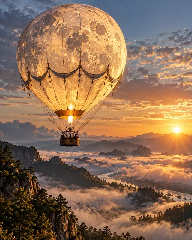 Hyperrealistic Fantasy Hot Air Balloons