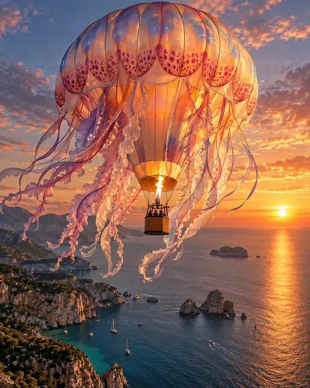 Hyperrealistic Fantasy Hot Air Balloons