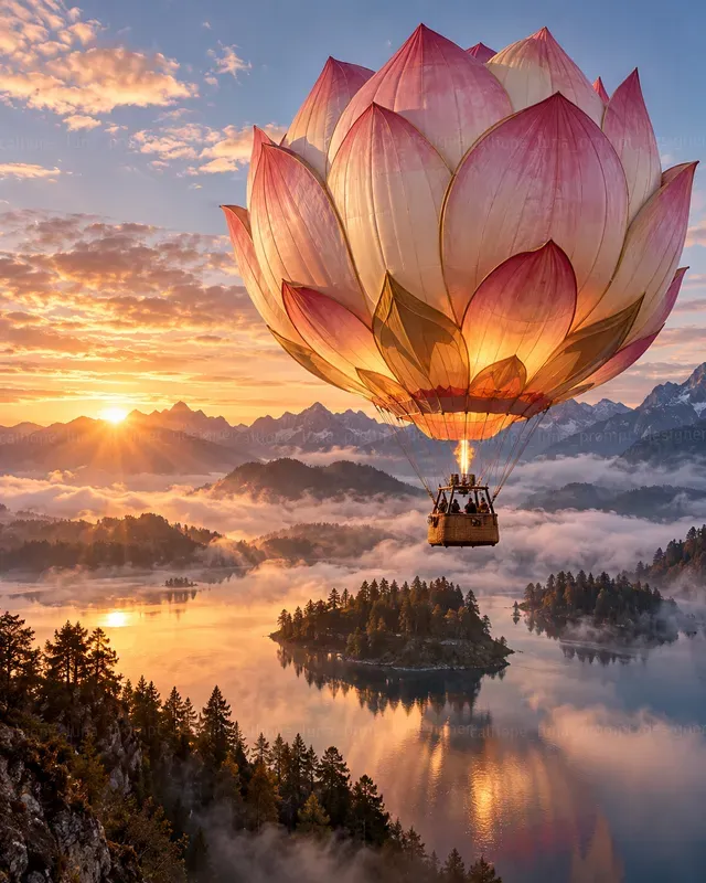 Hyperrealistic Fantasy Hot Air Balloons