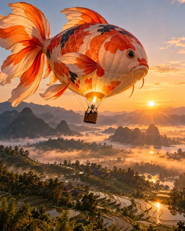 Hyperrealistic Fantasy Hot Air Balloons