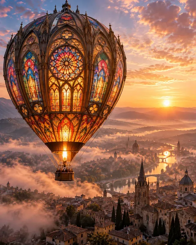 Hyperrealistic Fantasy Hot Air Balloons