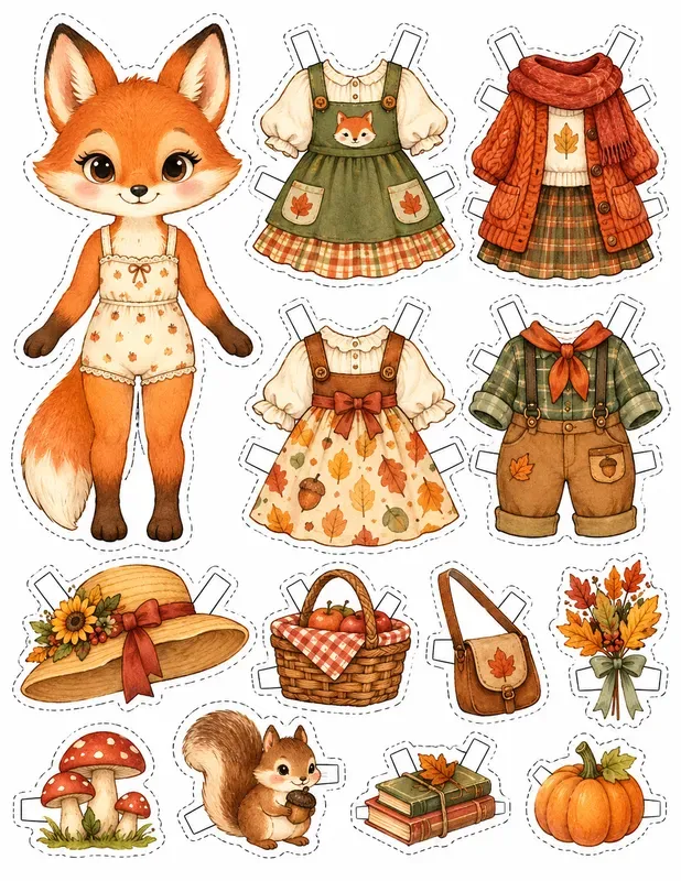 Cute Forest Friends Paper Doll Generator