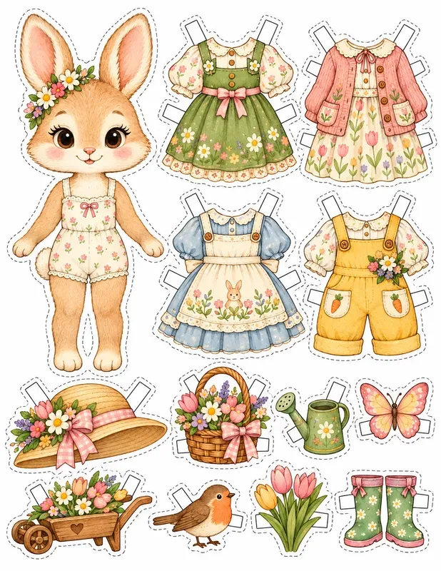 Cute Forest Friends Paper Doll Generator