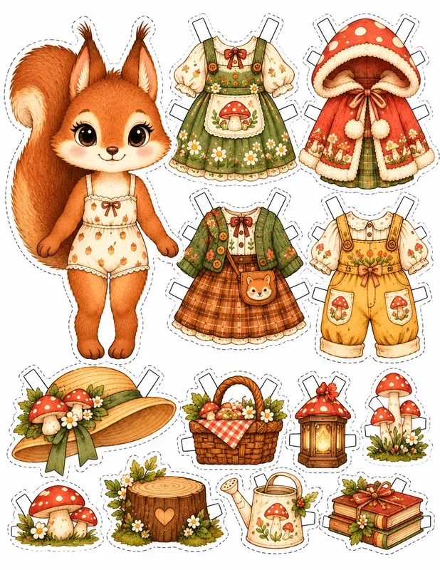 Cute Forest Friends Paper Doll Generator