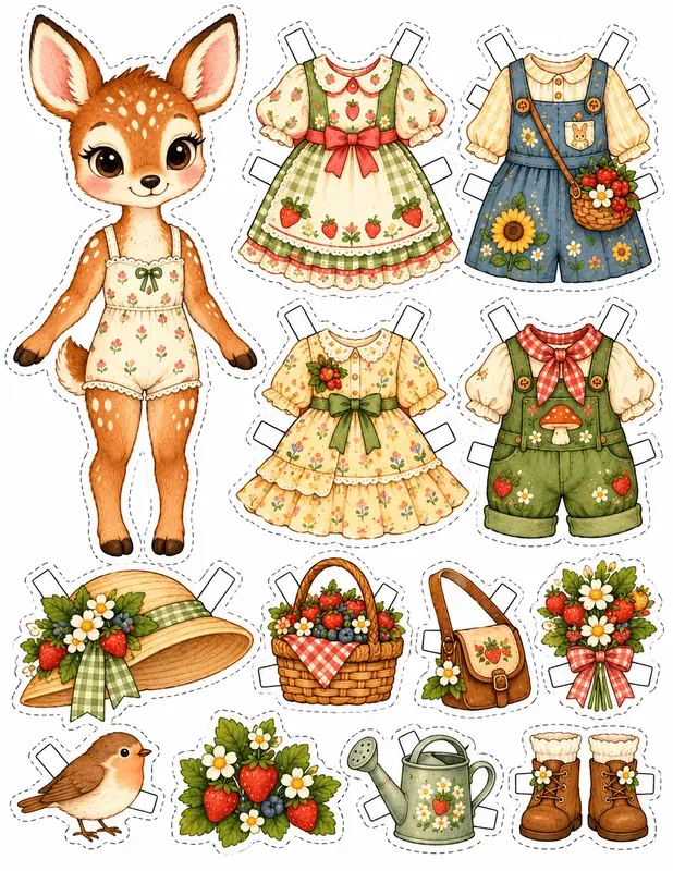 Cute Forest Friends Paper Doll Generator