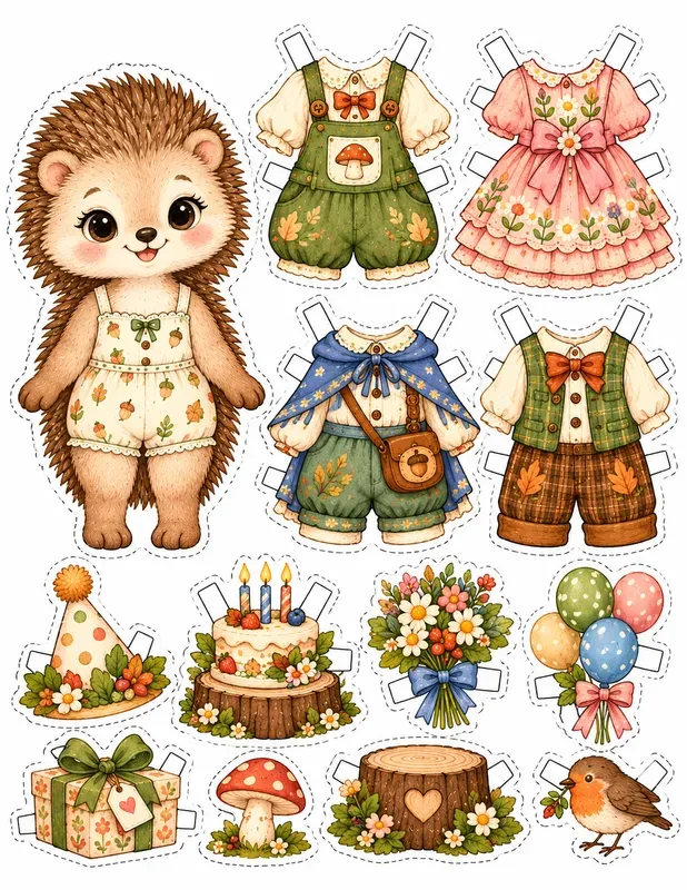 Cute Forest Friends Paper Doll Generator