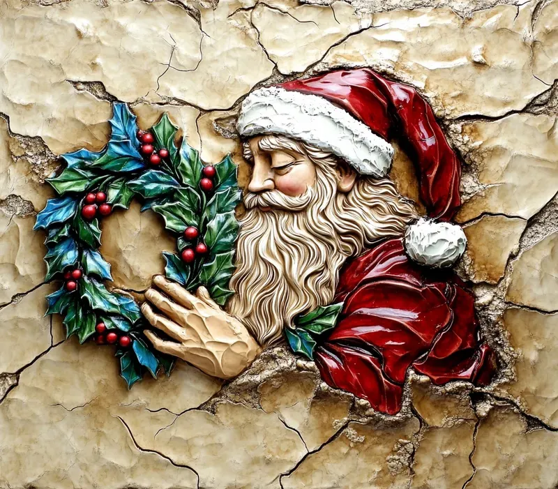 Viral Vintage 3D Christmas Stone Art