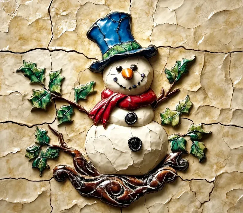 Viral Vintage 3D Christmas Stone Art