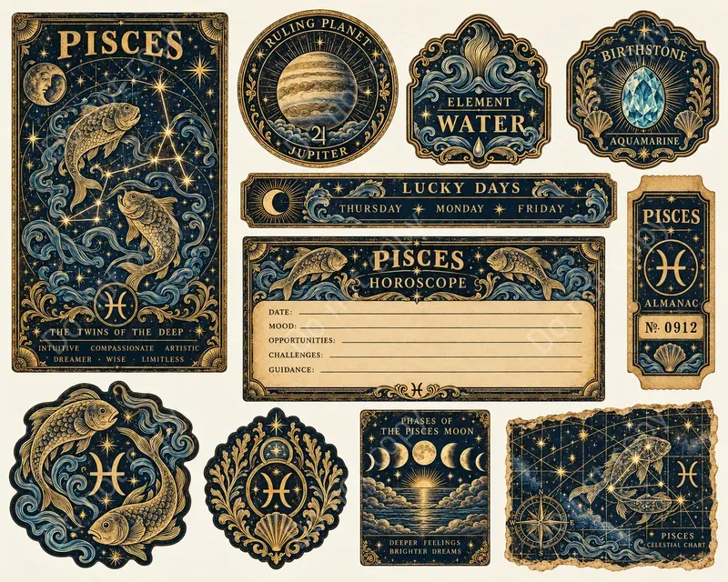 Astrology Zodiac Ephemera Sheets