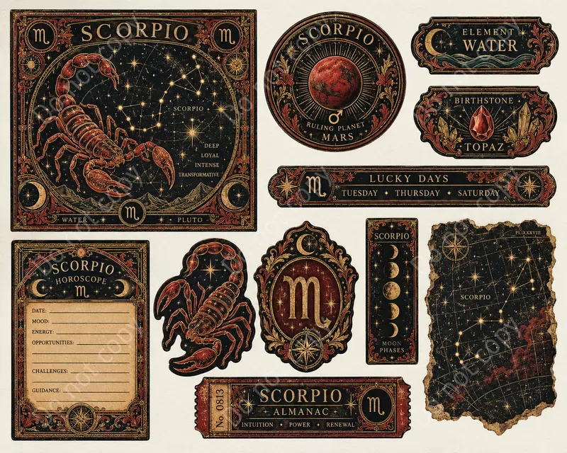 Astrology Zodiac Ephemera Sheets