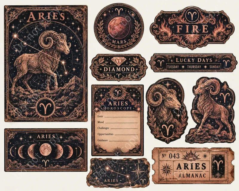 Astrology Zodiac Ephemera Sheets