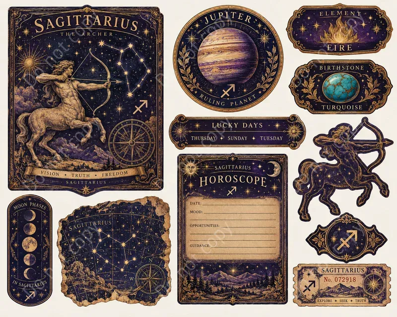 Astrology Zodiac Ephemera Sheets