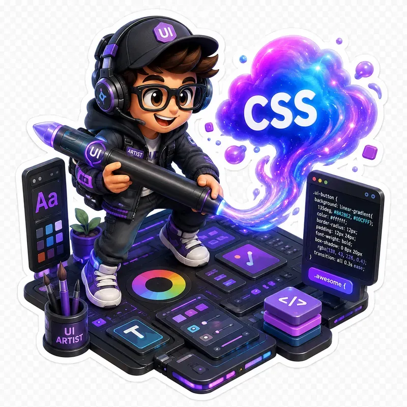Cute 3D Tech Developer Diecut Stickers