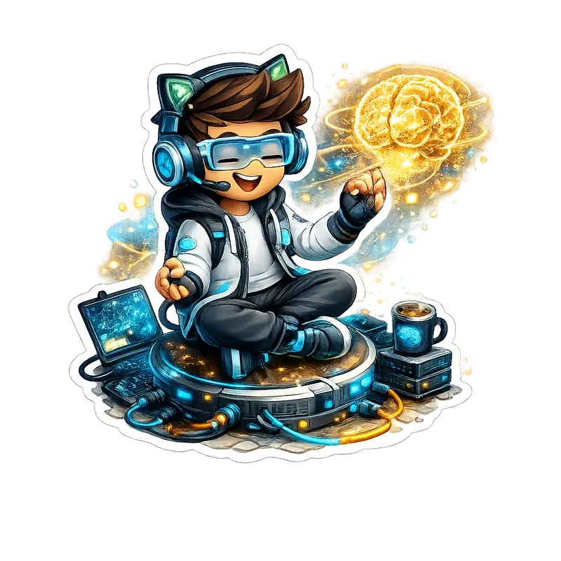 Cute 3D Tech Developer Diecut Stickers