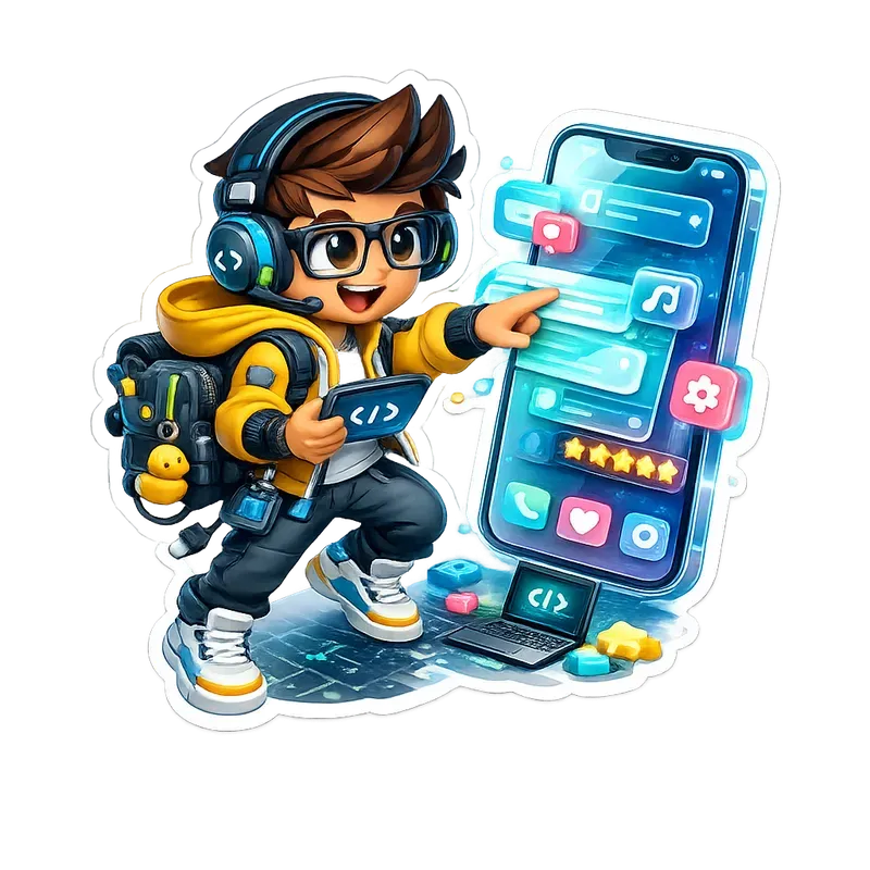 Cute 3D Tech Developer Diecut Stickers