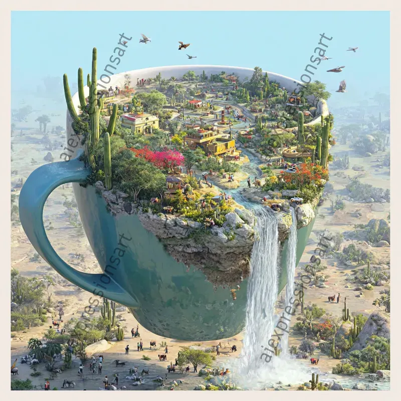 Surreal 3d Miniature Fantasy World Art
