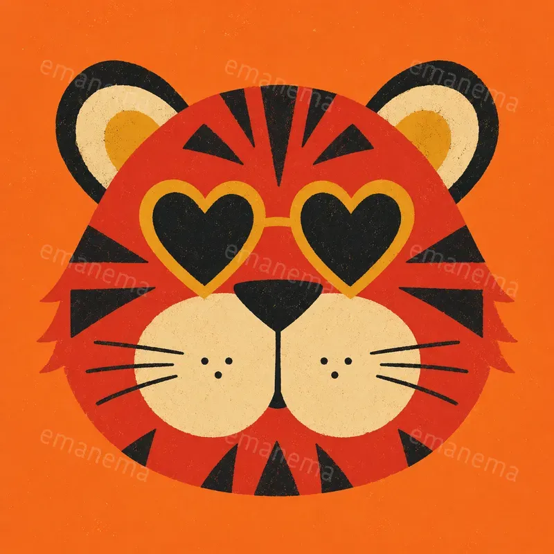 Funny Silkscreen Animal Character Art